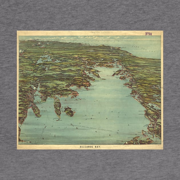 Vintage Pictorial Map of Buzzards Bay (1907) by Bravuramedia